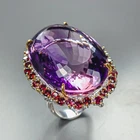 Vintage ring 120ct+ Natural Amethyst Ring 925 Sterling Silver Size 7.75 /R471363
