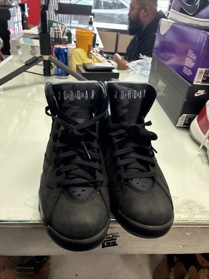 Jordan 7 Retro 2023 Chambray Black Blue Suede (CU9307-00) Men’s Pre Owned Used - Image 2 of 4