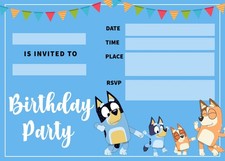 Bluey Invitations Birthday Party Invites - A5 - FREE NEXT DAY FAST DELIVERY