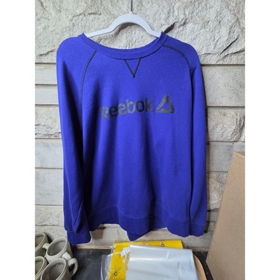 Reebok Mens 2XL Royal Blue Raglan Crewneck Sweatshirt REM214PC00 Logo Pullover