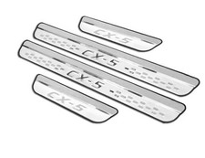 Steel Chrome Door Sill Protector for Mazda CX-5 2026 2025, Honeycomb-Pattern