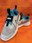 Nike Flex Runner 2 Slip-On Sneakers Gray Teal Youth Size 2Y