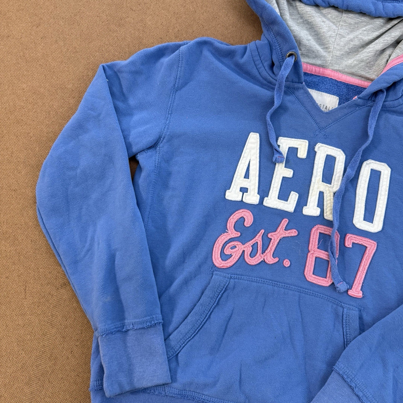 Aeropostale Patchwork Pullover Hoodie Classic Ret… - image 3