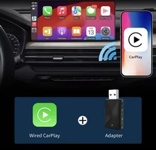 2 in 1 USB Car Dongle Adapter For iPhone Apple CarPlay/Android Auto Plug & Play