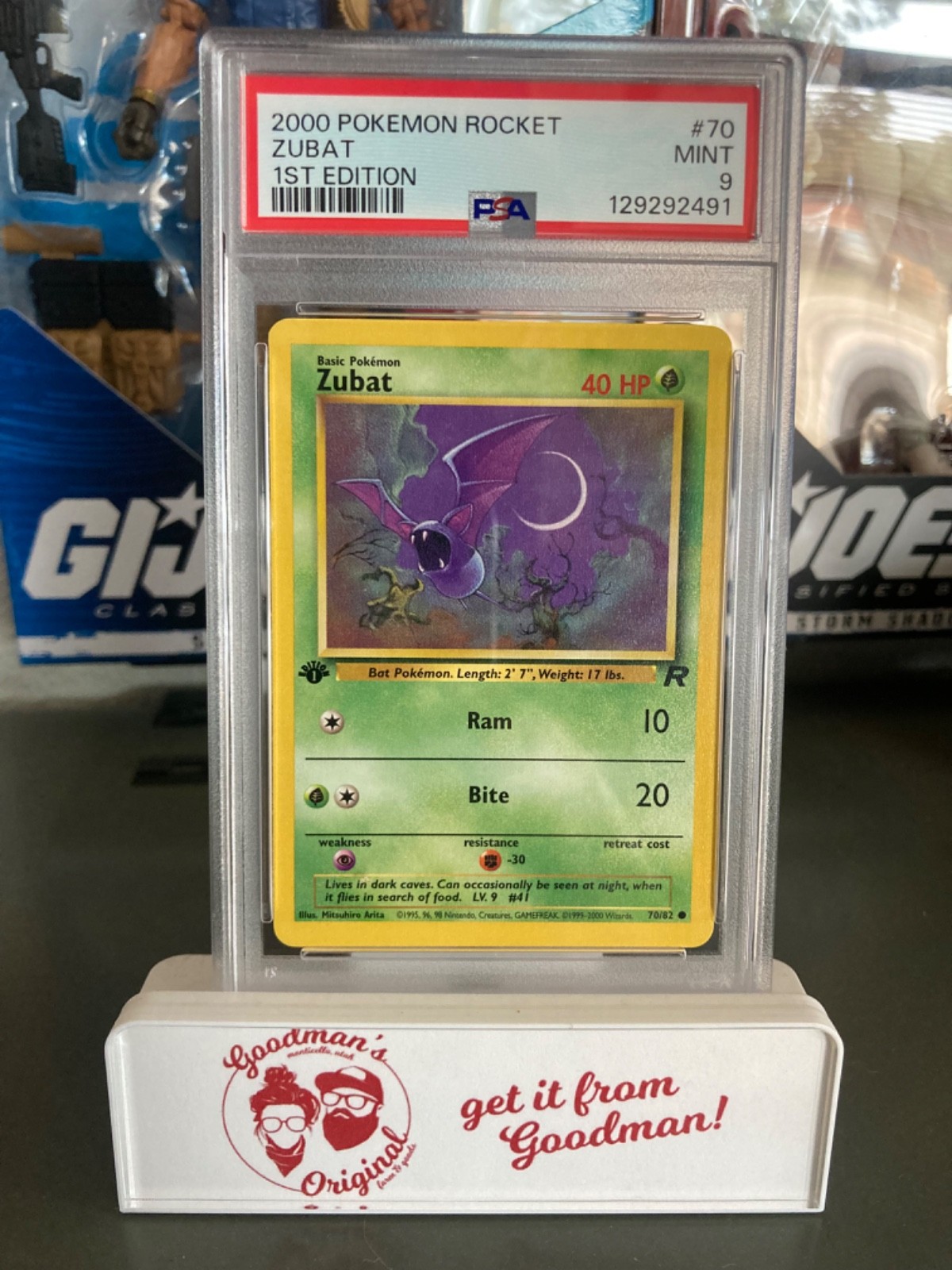 2000 Pokemon Team Rocket - 1ST EDITION ZUBAT #70 - PSA 9 Mint, Fresh Slab