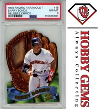 BARRY BONDS PSA 8 1998 Pacific Paramount Fielder's Choice Die-Cut #15 C2