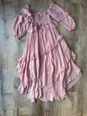 Spell & the Gypsy collective Blush Off Shoulder Ruffle Maxi Dress Boho Romantic