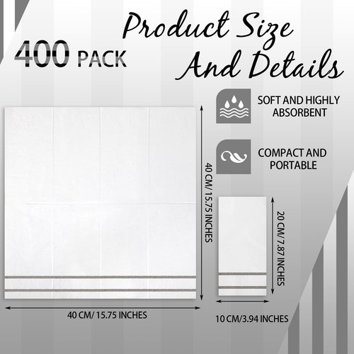 400 Count Disposable Guest Towels for Bathroom Hand Towels Bulk Elegant Dinne... - 第 3/7 張圖片
