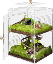 Recinto de araña saltadora de acrílico con divisor extraíble - 12"*8"*8" reptil grande
