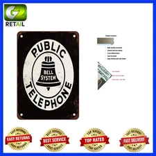 Classic Bell System Public Telephone Reproduction Tin Sign - Waterproof 8x12
