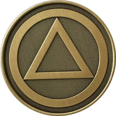 Wendells AA Sobriety Medallion Chip Bronze - Circle Triangle Three Medium