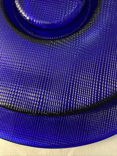 Vintage Cobalt Blue Glass 14” Round Plate Platter / Tray 14” Diameter EUC - Picture 10 of 12