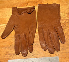 Vintage Brown ITALIAN LEATHER Portolano DRIVING GLOVES Size 7  Free Shipping