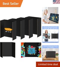 Portable Black Trifold Poster Board Set 6pcs - Perfect for Displays, 26" x 16"
