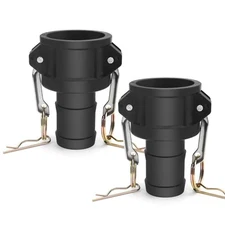 2Pcs Polypropylene Camlock Fittings 1-1/2" Type C Cam Lock Hose Fittings Stan...