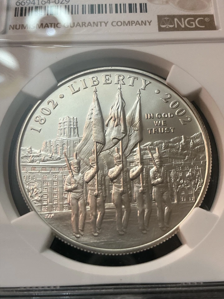 2002 W West Point Bicentennial Commemorative Silver Dollar - NGC MS 69 - Image 2 of 4