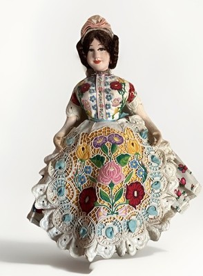 Stunning Vintage Handmade  Hungarian Doll 13  Very Intricate Folk Costume  