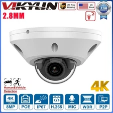 VIKYLIN 8MP 4K IR Dome Security IP Camera Motion Detection Waterproof MIC POE