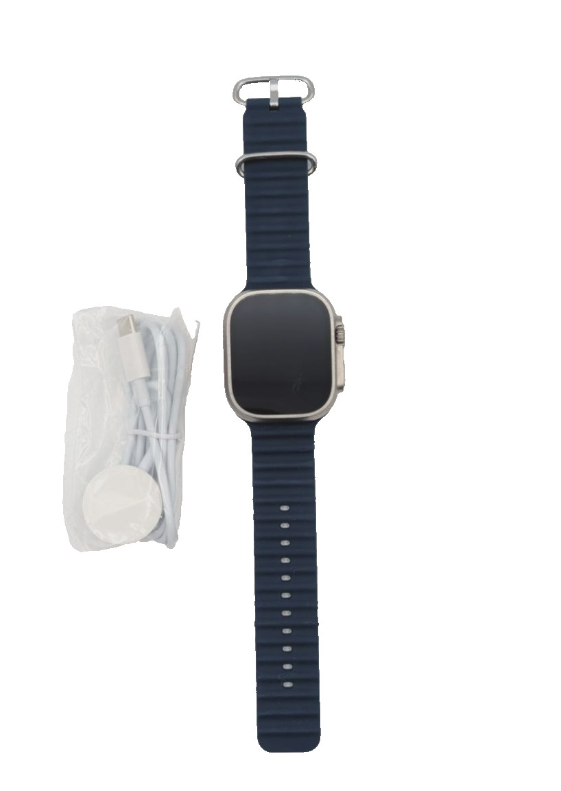 Apple Watch Ultra 2 Natural Titanium Case with Blue Ocean Band - READ