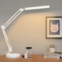 Skyleo Schreibtischlampe Dimmbar - Tischlampe Mit Clip Und Sockel, Weiß |