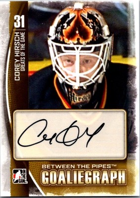 2013-14 In The Game Between the Pipes #A-CHI Corey Hirsch Goaliegraphs