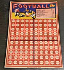 1942 ACME Novelty Football 1 Cent Punch Board Excellent Unused Condition