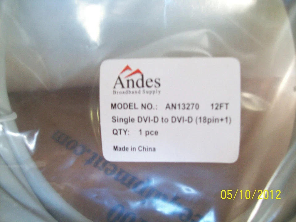 DVI-D Male To DVI-D Male Single Link Digital Video Cable 12ft Ivory - Image 2 of 4