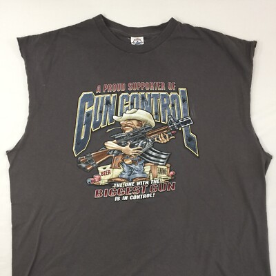 Proud Supporter of Gun Control The One With Biggest T-Shirt Sleeveless Size XL