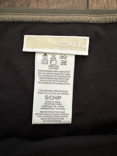 Michael Kors Swimsuit Bottom Size Small S Olive Green Bikini Stretch Waist - Picture 4 of 7