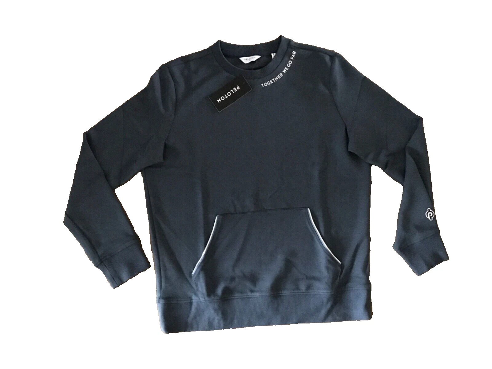 PELOTON Navy Blue ELEVATE Pocket Crewneck Pullover Sweatshirt Womens MEDIUM NEW
