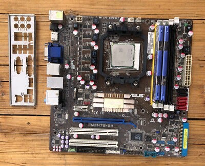 Asus M3N78-EM Socket AM2 AM3 DDR2 Motherboard Phenom II X4 940 4GB