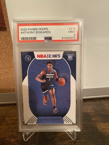 2020-21 Panini NBA Hoops - #216 Anthony Edwards (RC) PSA 9 Superstar 🔥 - Picture 1 of 12