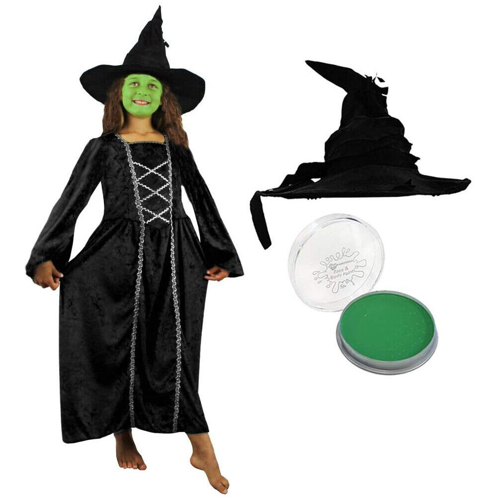 Wicked Witch Costume Kids Black Green Wicked Witch Costume Kids Black Green