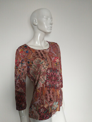 PETER HAHN women's multicoloured top blouse size 14