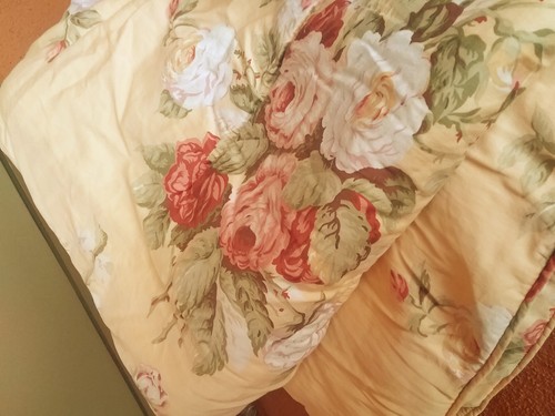 RALPH LAUREN YELLOW FLORAL"KATHLEEN"PINK ROSE DUVET BED SPREAD SZ QUEEN 95" x87" - Picture 2 of 8