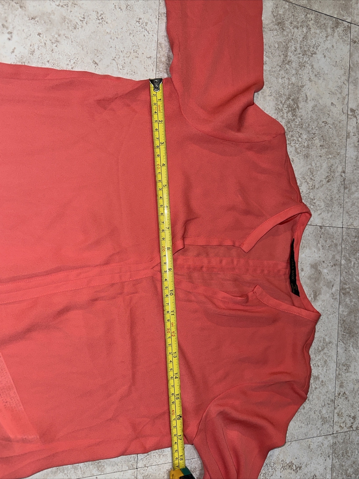 Zara Basic Pink Split V Neck Semi Sheer Chiffon W… - image 6