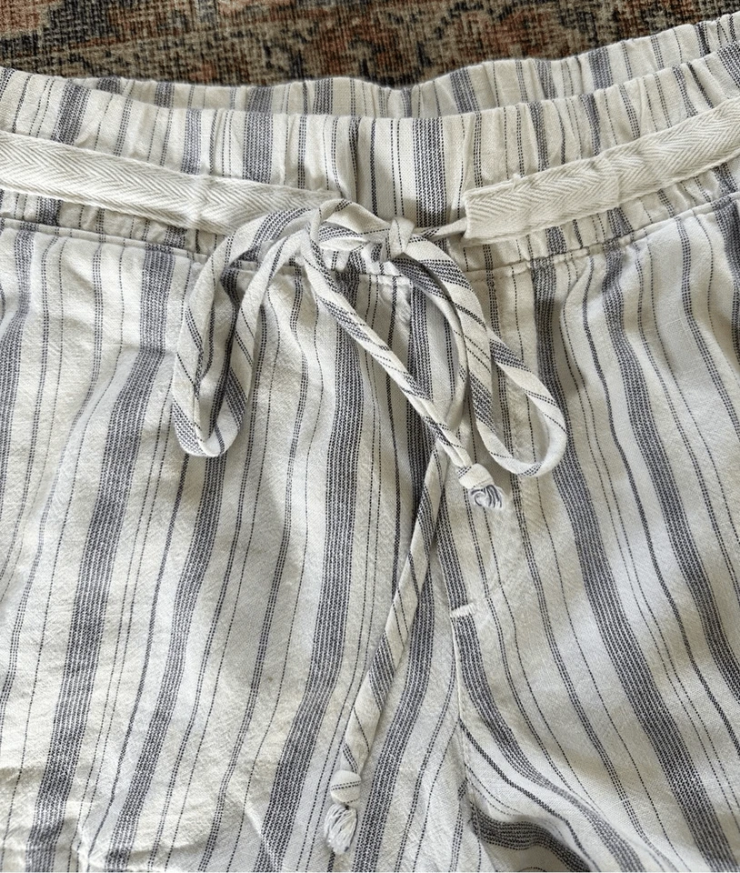 Bella Dahl Linen Blend Stripe Drawstring Shorts - Image 2 of 4