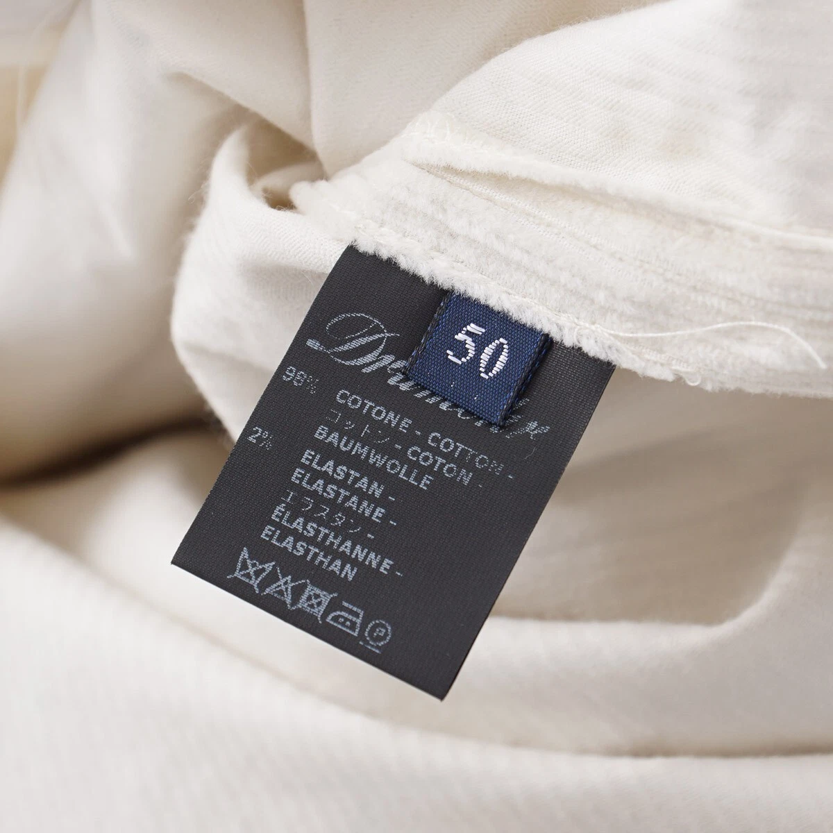 Drumohr Ivory White Wide-Wale Corduroy Cotton Shirt-Jacket L (Eu 50) NWT - product detail image 6