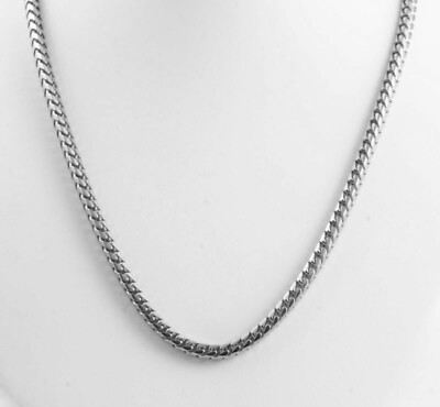 gm Solid 14k Gold White Men's Women's Franco Chain