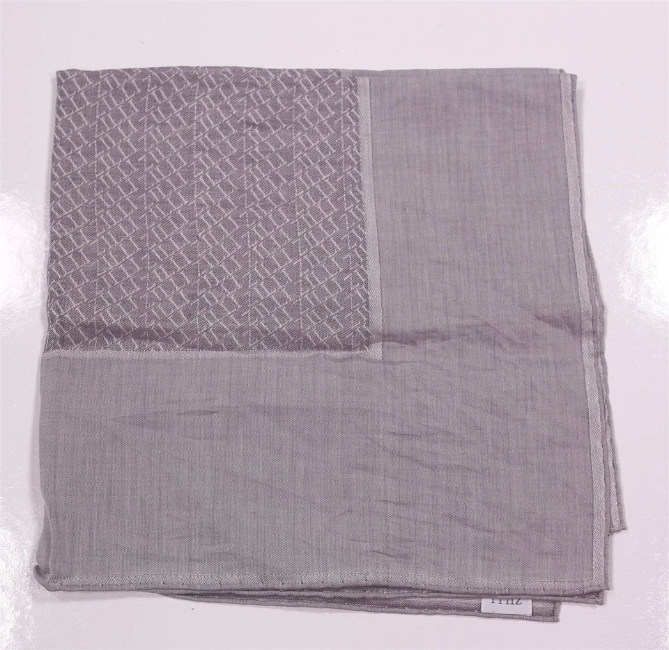 Zilli Gray Logo Cotton Pocket Square Handkerchief Made in France - Image 2 of 4