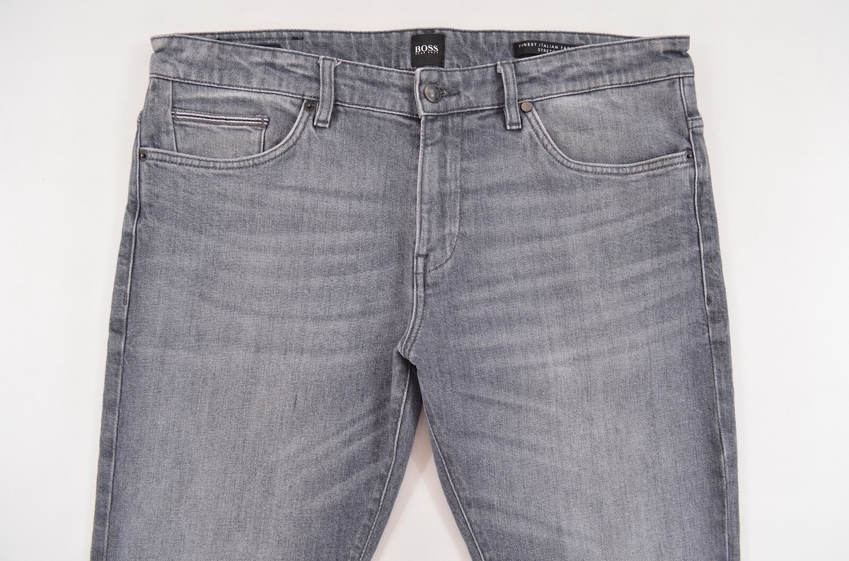 Hugo Boss Candiani Stretch Denim Gray Straight Jeans Mens sz W36