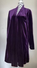 Kirsten krog purple velvet edge to edge jacket cardigan cover up Uk 16