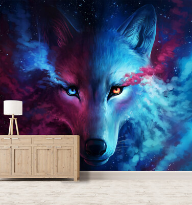 3D Blue Wolf ZHUA1527 Wallpaper Wall Murals Removable Self-adhesive Amy