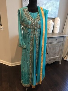 turquoise pakistani dresses