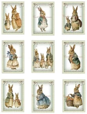 Fairytale Bunnies MULTI-SIZE SET Cotton Fabric Quilt Blocks