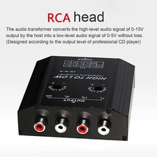 12V 4 Channel Audio Impedance Converter High to Low RCA Line Car Stereo Radio