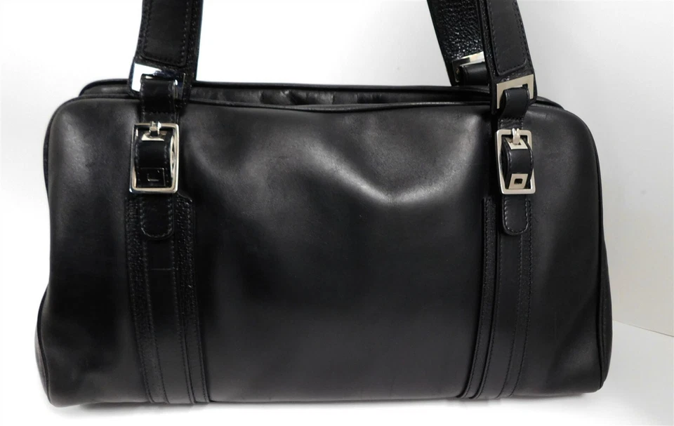 Lambertson Truex Black Leather Large Satchel Bag - Image 3 of 4