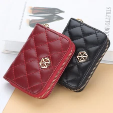 Womens Small Leather Wallet RFID Credit Card Holder Purse Zipper Clutch Handbag 