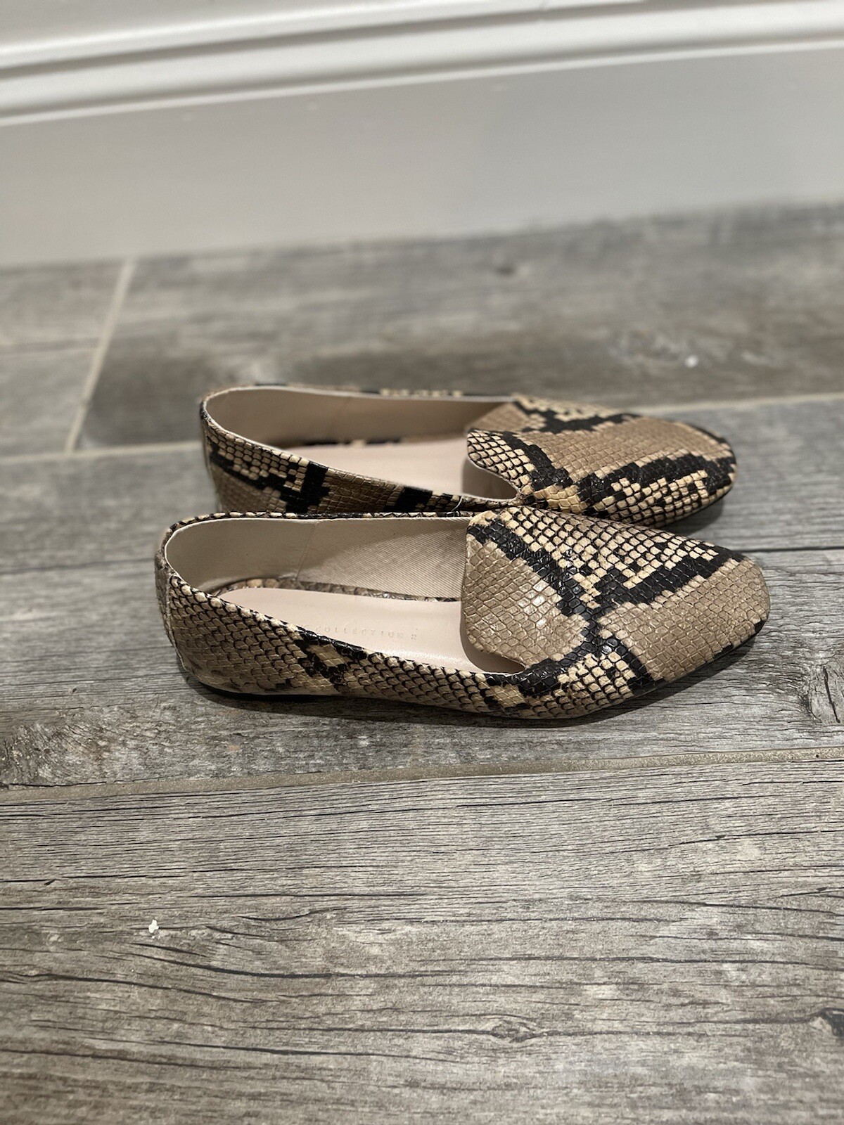 Zara Basic Collection Snake Print Flat Loafer. Si… - image 1