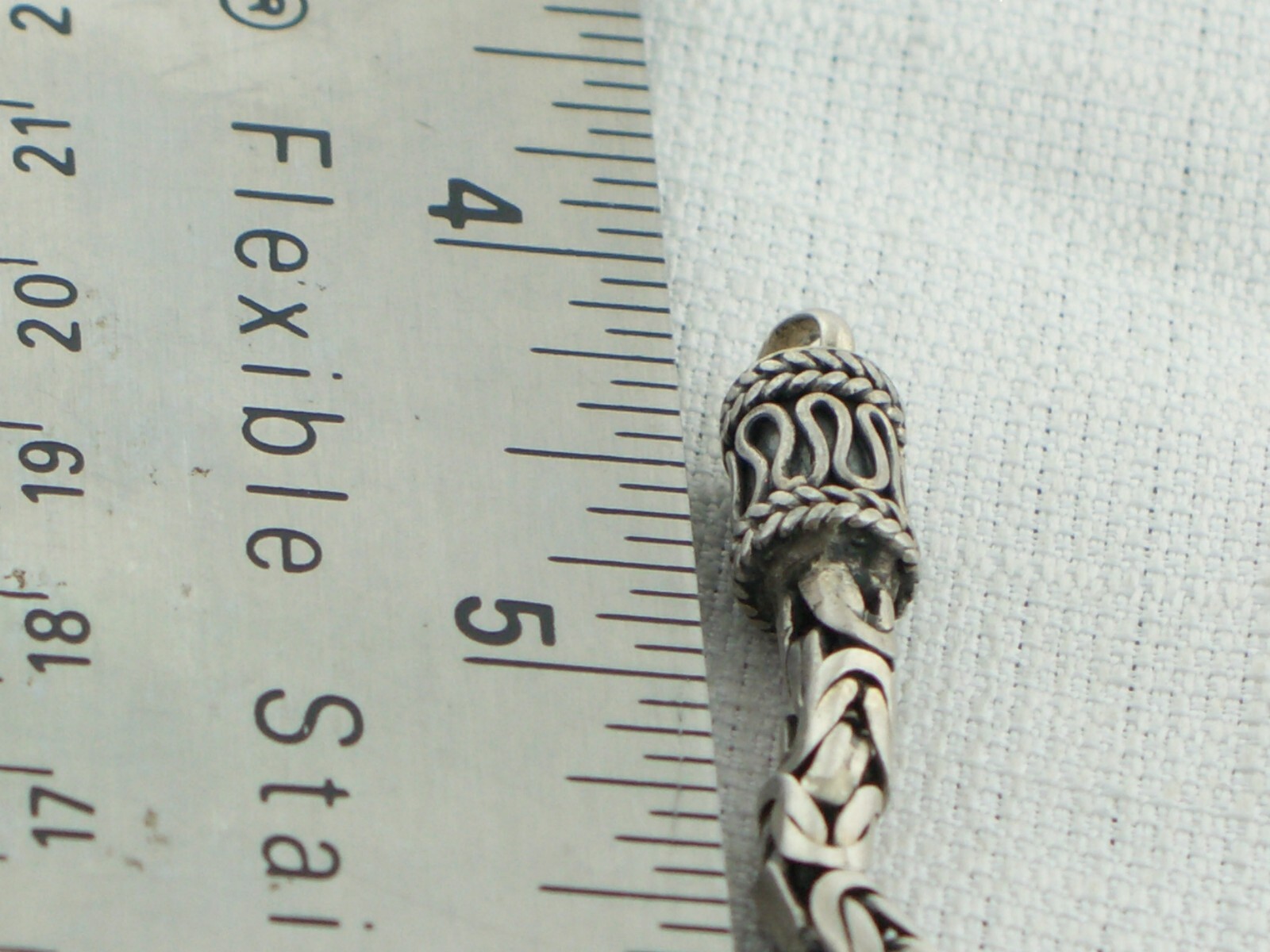 Solid Sterling Silver BALI Byzantine Cable Bracel… - image 7